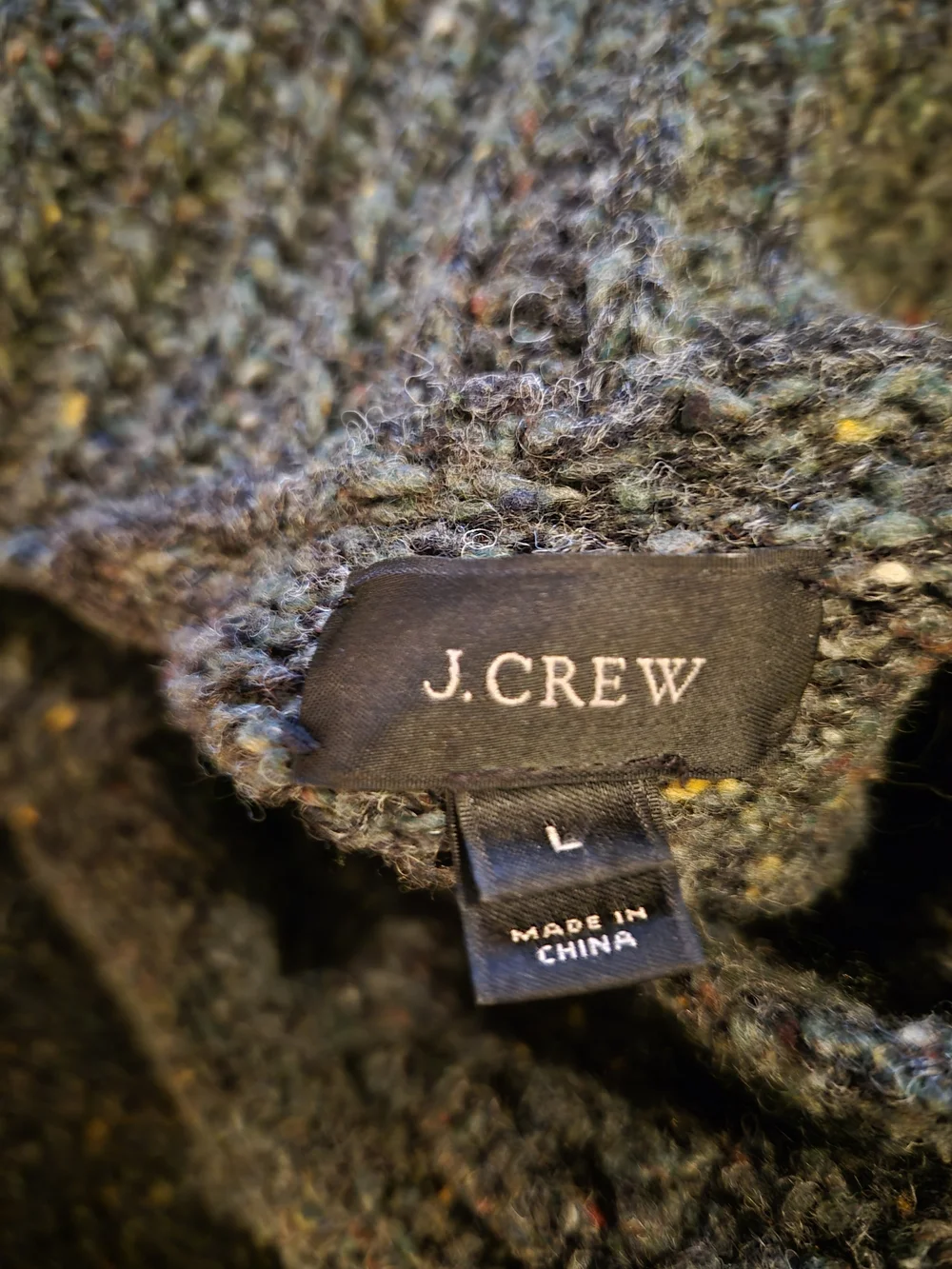 J. Crew Men's Marled Charcoal Heavy Knit Cardigan Sweater B2154 Size Large